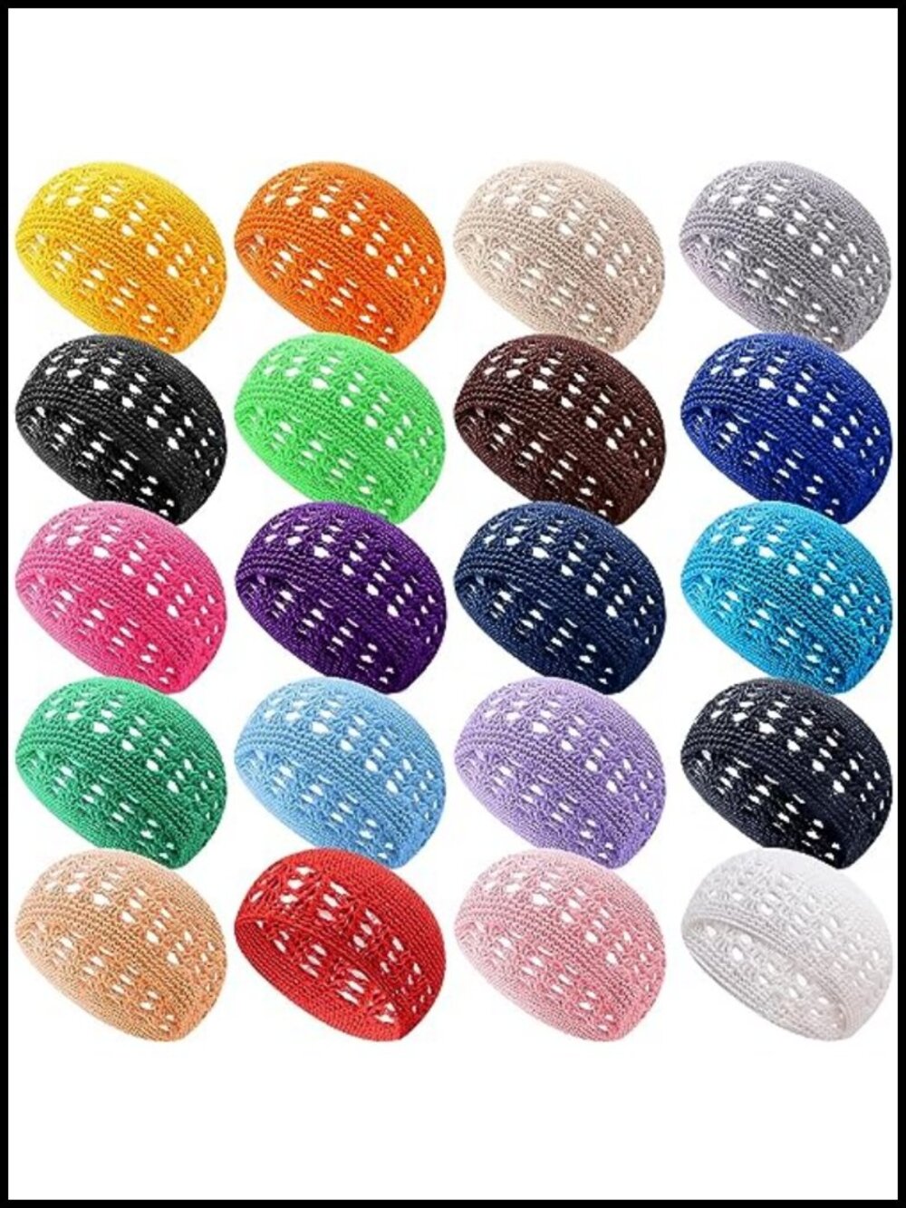 20 Pack Stretchy Knit Skull Caps Kufi Hats Soft Cotton Crochet Beanies